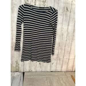Hourglass Lilly Black and White Striped Long Sleeve Tee Size Small Women